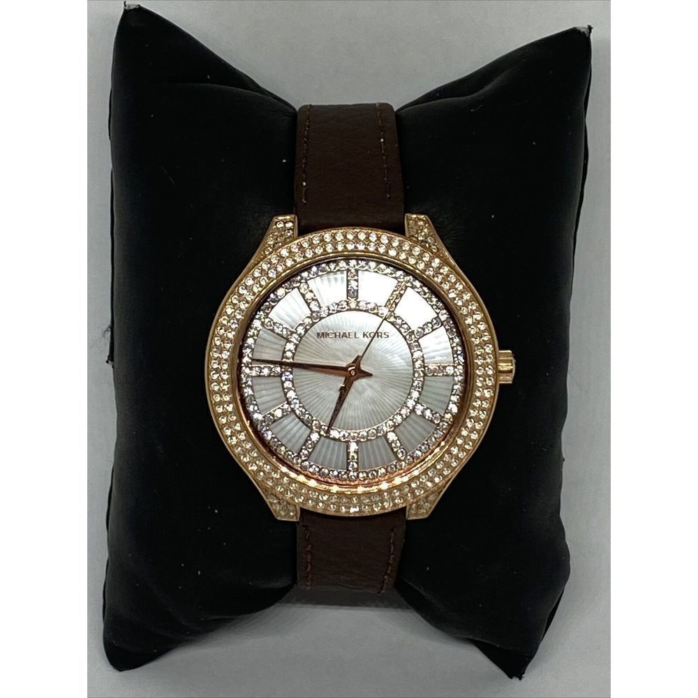 Michael Kors Kerry MK3313āWomen's Brown Leather Analog Dial Quartz Watch NO139